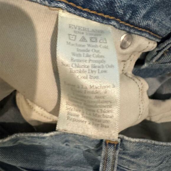 Everlane High Rise Summer Slouch Jeans 29 Button Fly Light Wash Cropped - Picture 6 of 10